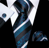 Set cravata + batista + butoni - matase - model 664, B&amp;w