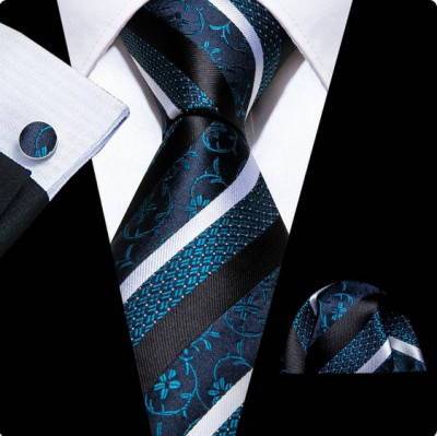 Set cravata + batista + butoni - matase - model 664 foto