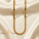 Cumpara ieftin Colier Forta Imperiului , Colier unisex placat cu aur 14K tip piele de sarpe