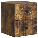 vidaXL Dulap de noapte suspendat Stejar fumuriu 33 x 34,5 x 40 cm 898135