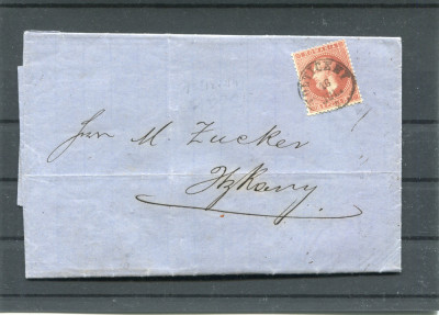 1872 , Lp 38 e , Scrisoare Folticeni catre Itzkany francata cu 15 Bani Em.Paris foto
