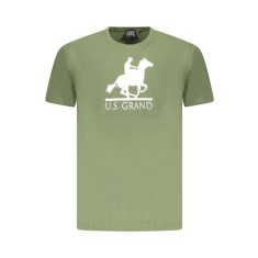 U.S. Grand POLO Tricou barbati cu imprimeu, cu decolteu la baza gatului, verde, S