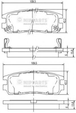 Set placute frana,frana disc ISUZU D-MAX platou / sasiu (8DH) (2007 - 2016) NIPPARTS J3619001