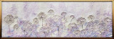 Tablou cu flori lila pictate manual Pictura abstracta cu flori mov 150x60cm, Abstract, Ulei