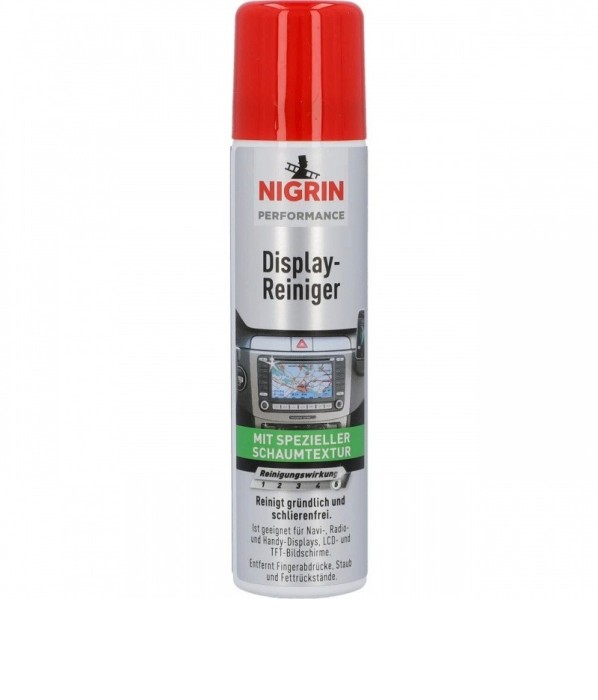 Solutie tip spuma curatare ecrane, display NIGRIN 75ml, pentru navigație, afișaje radio și telefon mobil, ecrane LCD și TFT.