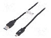 Cablu USB A mufa, USB C mufa, USB 3.1, lungime 0.5m, negru, Goobay - 41073