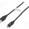 Cablu USB A mufa, USB C mufa, USB 3.1, lungime 0.5m, negru, Goobay - 41073