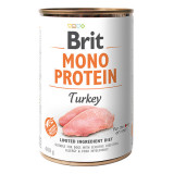 Brit Mono Protein, Curcan, Conservă hrană umedă monoproteică fară cereale c&acirc;ini, (pate), 400g
