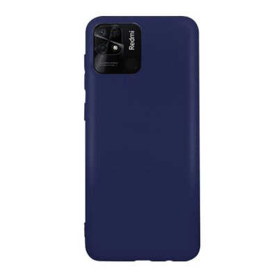 Husa compatibila cu xiaomi redmi 10c, matte efect, camera ultra safe, htpmag, albastru foto