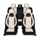 Set Huse Scaune Universale Racing, Bej cu Negru Personalizate cu Renault Nou
