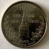 AMERICA QUARTER 1/4 DOLLAR 2000 LITERA D. (Maryland - STATUL DE LINIE VECHE),BU, America de Nord, Cupru-Nichel