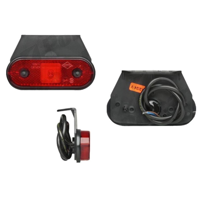 Lampa gabarit auto BestAutoVest 12/24V ovala Rosie cu led, 120x67mm, cu suport fixare, 1 buc.