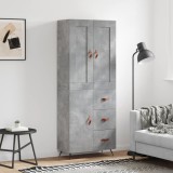 Cumpara ieftin Dulap &icirc;nalt, gri beton, 69,5x34x180, lemn compozit
