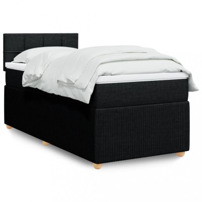 vidaXL Pat box spring cu saltea, negru, 80x200 cm, textil 3289585 foto