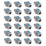 Set 24 Mufe CAT8 de 40 Gbit pentru cabluri Ethernet RJ45, Kwmobile, Argintiu, Metal, 52517.24