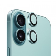 Folie de protectie Camera Spate Blueo Metal Frame pentru Apple iPhone 16 Plus / 16, Sticla Securizata, Verde