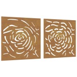 Cumpara ieftin Decor de perete 2 buc. 55x55 cm model trandafiri otel Corten