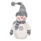 Figurina Decorativa Craciun, Om de Zapada, Poliester, Gri/Alb, 32 cm