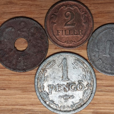 Ungaria - set colectie WW2 - 1 pengo 1941 + 2 +10 + 20 filler 1938 1940 1943