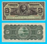 Mexic (p#S429) 5 Pesos 1914 aUNC- &#039;Tamaulipas&#039; serie: H 191002