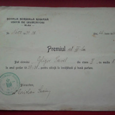 Scoala Normala Romana Unita de Invatatori Blaj, director Coriolan Suciu an 1938