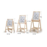 Tabla Magnetica Copii 2 in 1, de Scris si Desenat, Portabila, Lemn, Inaltime Reglabila + Creta