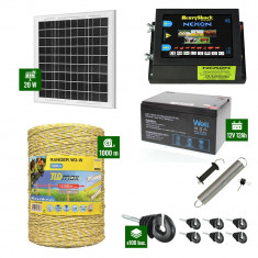 Pachet Gard electric 6,6j putere cu Panou Solar si 1000m de fir 160Kg