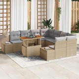 Cumpara ieftin Set de masă pentru grădină 9 pcs Bej, Gri 100 x 55 x 73 cm