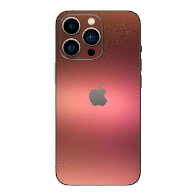 Set Folii Skin Acoperire 360 Compatibile cu Apple iPhone 15 Pro Max - ApcGsm Wraps Skin Chameleon Aubergine Bronze