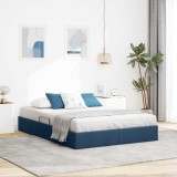 Cumpara ieftin Cadru de pat otoman albastru 140 x 190 cm tesatura