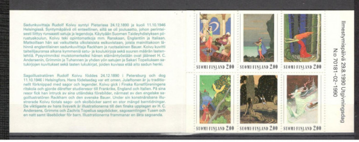 Finlanda.1990 100 ani nastere R.Koivu-Ilustratii carnet KF.185