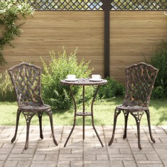 vidaXL Set Bistro Grădină 3 Piese din Aluminiu Turnat Bronz foto