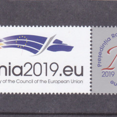 ROMANIA 2019 Presedentia Romaniei la Consiliul Europei, cu vinieta, LP.2225 MNH.