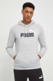 Puma bluză bărbați, culoarea bleumarin, cu glugă, imprimeu 586765