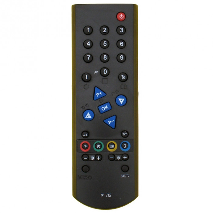 Telecomanda pentru TV Grundig TP715, neagra cu functiile telecomenzii originale