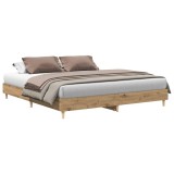 Cumpara ieftin Cadru pat fara saltea Stejar Artisan 180x200cm Lemn prelucrat