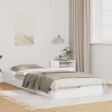 Cumpara ieftin Cadru de pat de podea Alb 100 x 220 cm Lemn de brad solid