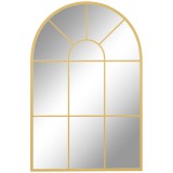 HOMCOM Oglindă de Perete Modernă &icirc;n Formă de Arc cu Ramă și C&acirc;rlige, pentru Sufragerie și Hol, 91x60 cm, Auriu | Aosom Romania