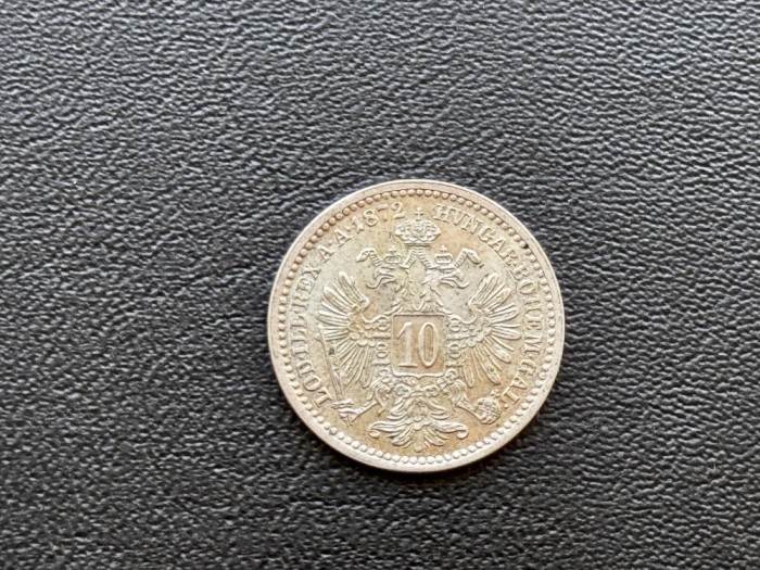 Moneda UNC Austria 10 Kreuzer 1872 Franz Joseph Viena
