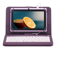 Husa Tableta 9 Inch Cu Tastatura Micro Usb Model X , Mov C16 foto
