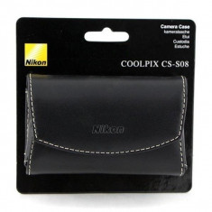 Nikon CS-S08 - Toc din piele pentru Nikon Coolpix - culoare neagra foto