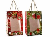 Set 2 plasute cadouri Craciun hartie multicolora cm 16 x 11 x 25 H