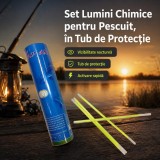 Set Lumini Chimice pentru Pescuit, &icirc;n Tub de Protecție