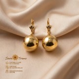 Cercei Aurea Sfera cu bile aurii lucioase, placati cu aur 18K, lungime 3,5 cm Brazilia