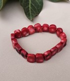 BRATARA VINTAGE ELASTICA CU ELEMENTE CORAL NATURAL