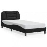 VidaXL Cadru de pat cu tăblie, negru, 80x200 cm, piele ecologică