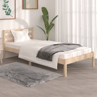 vidaXL Cadru de pat Single 3FT, 90x190 cm, lemn masiv de pin foto