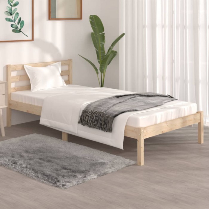 vidaXL Cadru de pat Single 3FT, 90x190 cm, lemn masiv de pin