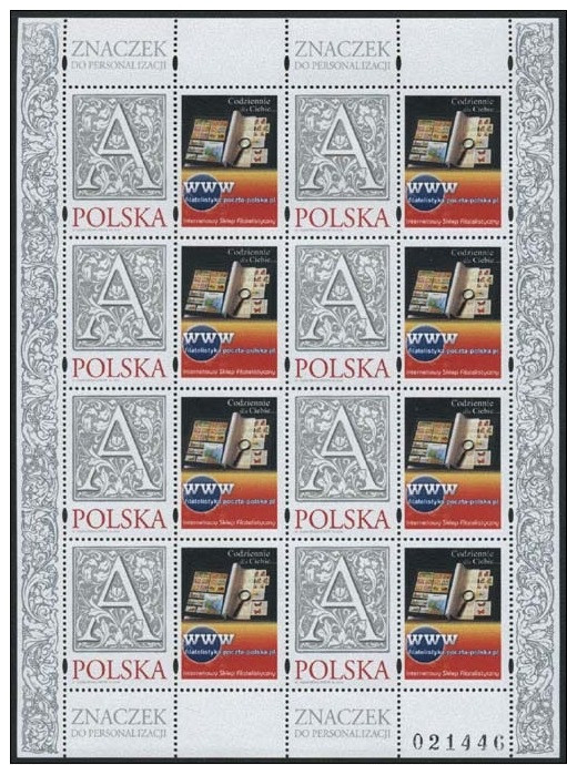 Polonia, magazin filatelic, coala cu 8 viniete, 2010