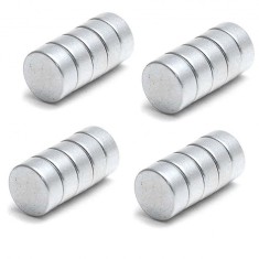 Set 20 magneti foarte puternici, gri, disc, simplu, 15 mm X 5 mm